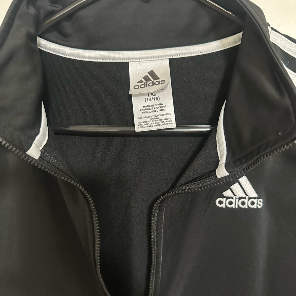 Adidas Black Jacket with White Accents - Picture 3 of 4